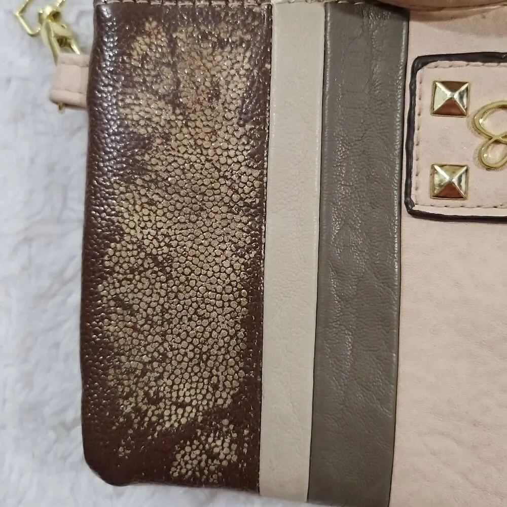 Jessica Simpson Ryanne Crossbody Metallic studded chained strap party purse